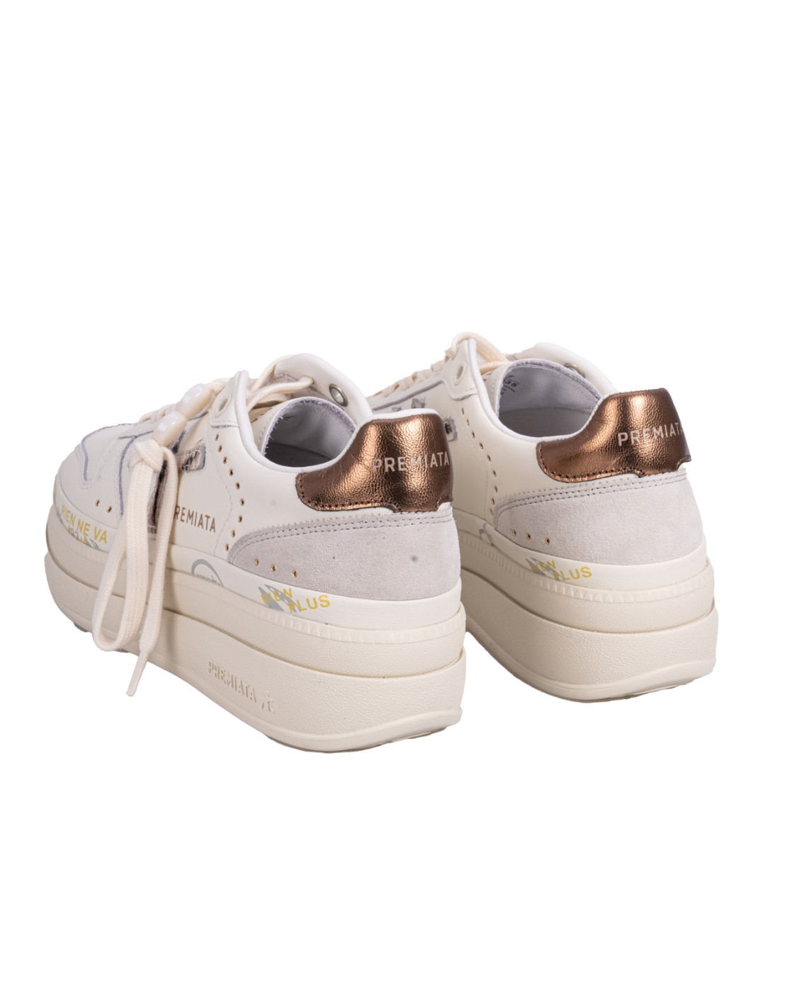 shop PREMIATA  Scarpa: Premiata sneakers "Micol 7035".
Platform.
Dettaglio bronze sul retro.
Logo premiata.
Composizione: Suola: 70% gomma 30% eva tomaia: 10% pelle di agnello 5% vitello peloso 70% pelle di vitello 15% pu fodera: 86% pelle di capra 14% pu.
Made in Italy.. MICOL 7035-P number 3191939